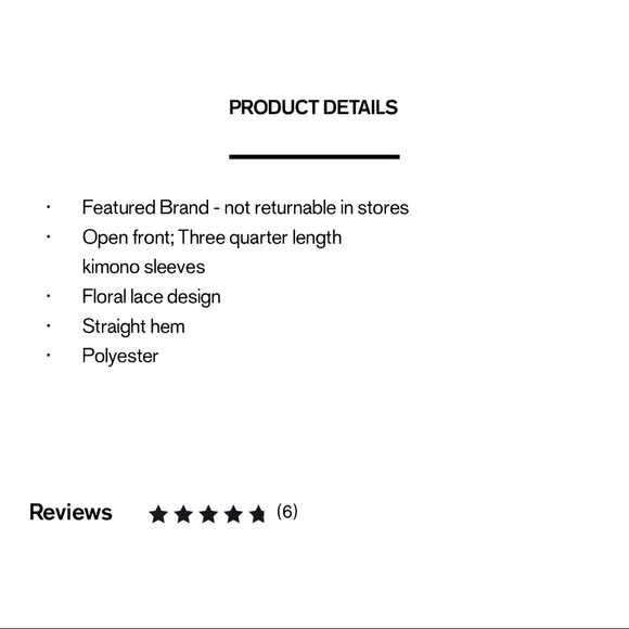 COLLECTION 18 for EXPRESS White Lace Kimono NWT - Picture 15 of 15